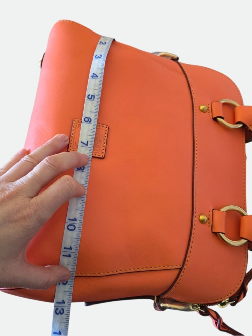 Dooney & Bourke Florentine Cameron Leather Satchel Crossbody Salmon Coral NWT - Picture 14 of 16